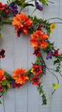 24" Orange Dahlia Azalea Wreath