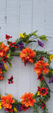 24" Orange Dahlia Azalea Wreath