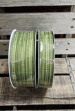 Green Striped Leaf Wired Ribbon