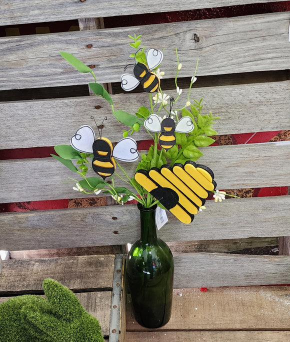 Bumble Bee and Bee Hive Stem