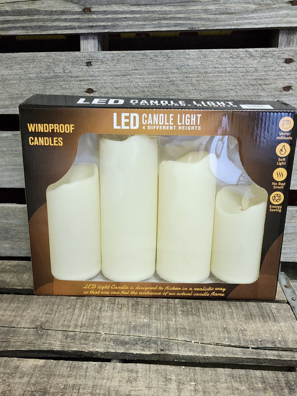 Large Ivory Battery Operated Candle Set of 4