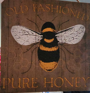 Bumble bee Wood Sign