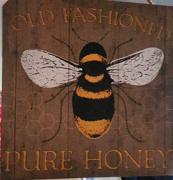 Bumble bee Wood Sign