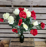 Red and White Rose Bush x18