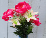 Silk Peony Lily Filler Bush x12