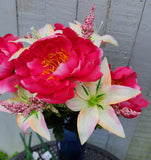 Silk Peony Lily Filler Bush x12