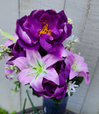 Silk Peony Lily Filler Bush x12