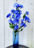 Silk Blue Cornflower Bush x8