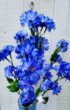 Silk Blue Cornflower Bush x8