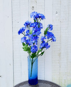 Silk Blue Cornflower Bush x8