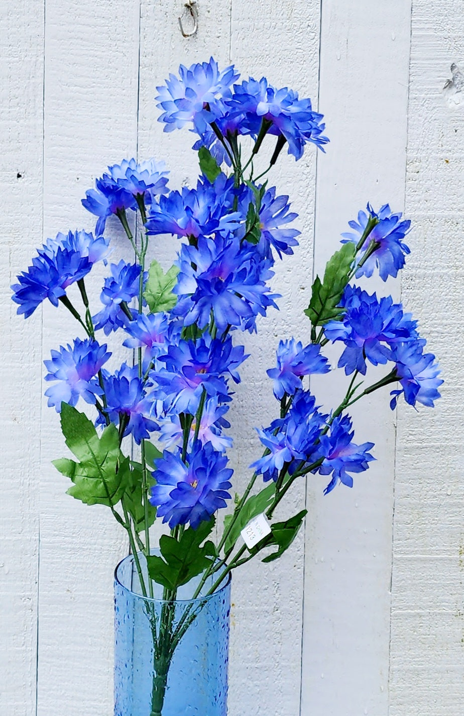 Silk Blue Cornflower Bush x8 – Florist Wreath Supply