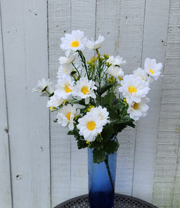 Silk White Daisy Bush x12