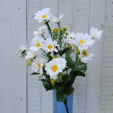 Silk White Daisy Bush x12