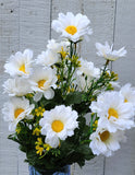 Silk White Daisy Bush x12