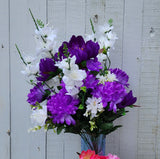 Silk Peony Mum Larkspur Bush x24