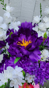 Silk Peony Mum Larkspur Bush x24