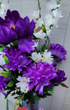 Silk Peony Mum Larkspur Bush x24