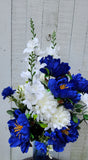 Silk Peony Mum Larkspur Bush x24