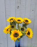 Large Silk Sunflower Bush x 3