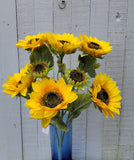 Large Silk Sunflower Bush x 3