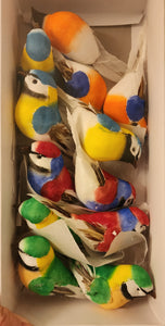 4.5" Vibrant Colored 12pc Birds