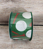 2.5" Linen Wired Golf Ribbon 10 Yd Roll