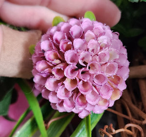 Plastic Dahlia Buds Bush