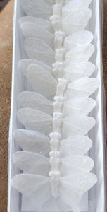 2" White Glitter Butterfly x12