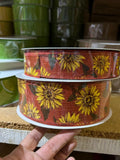 Wired Fall Sunflower Ribbon 50 yd Rolls