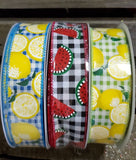 1.5" Watermelon or Lemon Ribbon 50 yd