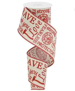 2.5" Wired Firefighter Ribbon 10 Yd