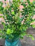 15" Plastic Boxwood Bush with Light Green Tips