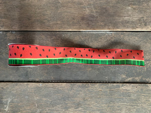 2.5" 10 yards Watermelon Print Canvas Wired Ribbon