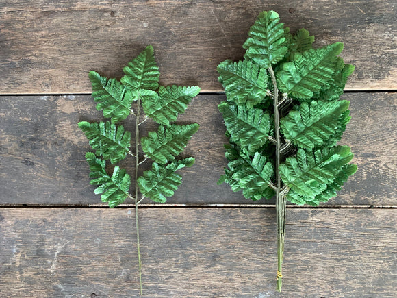 12 Stems - Silk Leather Leaf Fern Pick