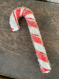 12 pcs - 6" Frosted Candy Cane Ornament with Plastic Hanger