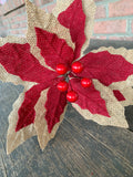 10"x20" Burlap Poinsettia