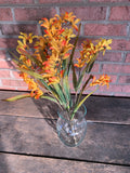 21" Satin Freesia Bush x9 - Orange Yellow