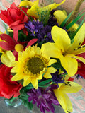 27" Sunflower Mixed Bush x33 - Red Yellow Purple