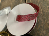 4 COLORS - 5/8" 25 yards Metallic Wired Ribbon - Silver Gold Black Red Burgundy