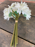 12" Gerbera Daisy Bouquet x6 - White