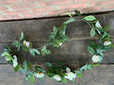 6' White Gardenia Garland x16