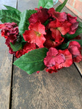 19" Red Velvet Hydrangea Bush x7 - Burgundy