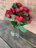 19" Red Velvet Hydrangea Bush x7 - Burgundy