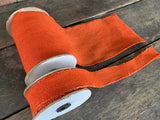 1.5" or 6"x10yd Orange Glitter Burlap Wired Ribbon