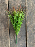 17" Plastic Grass Bush x7 with Red Tips