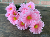 3 COLORS - 17" Daisy Bush - White Pink Yellow