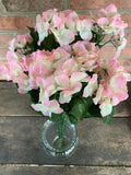 19" Hydrangea Bush x9 - Light Pink Cream