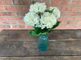 19" High Quality Hydrangea Bush x5 - White