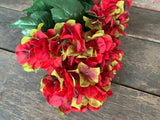 23" Hydrangea Bush x7 - Red Green