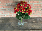 23" Hydrangea Bush x7 - Red Green